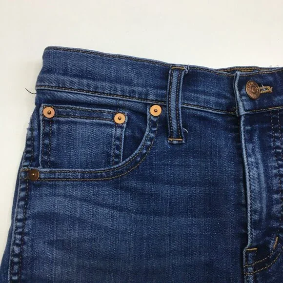 MADEWELL Med Wash 10" High Rise 5 Pocket Logo Hardware Skinny Jeans - Picture 6 of 12